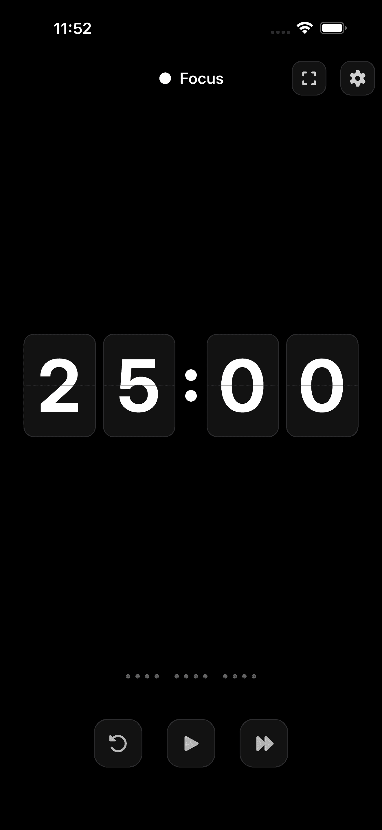 Flip Timer running a focus session with an animated split-flap countdown